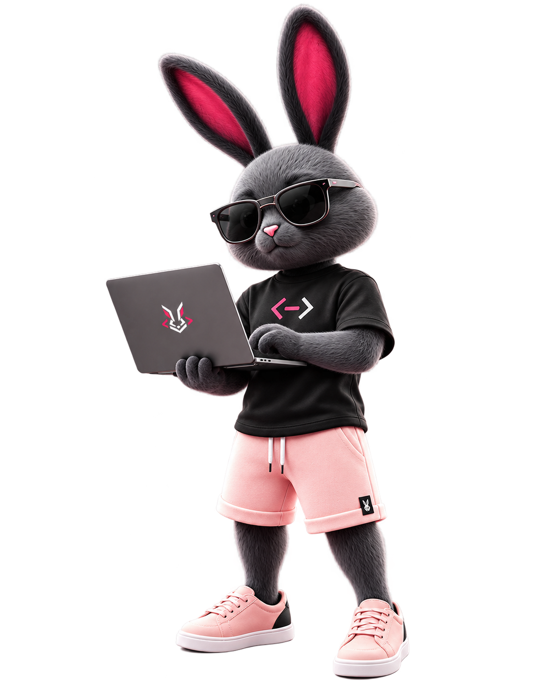 Mascote RabbitCode trabalhando